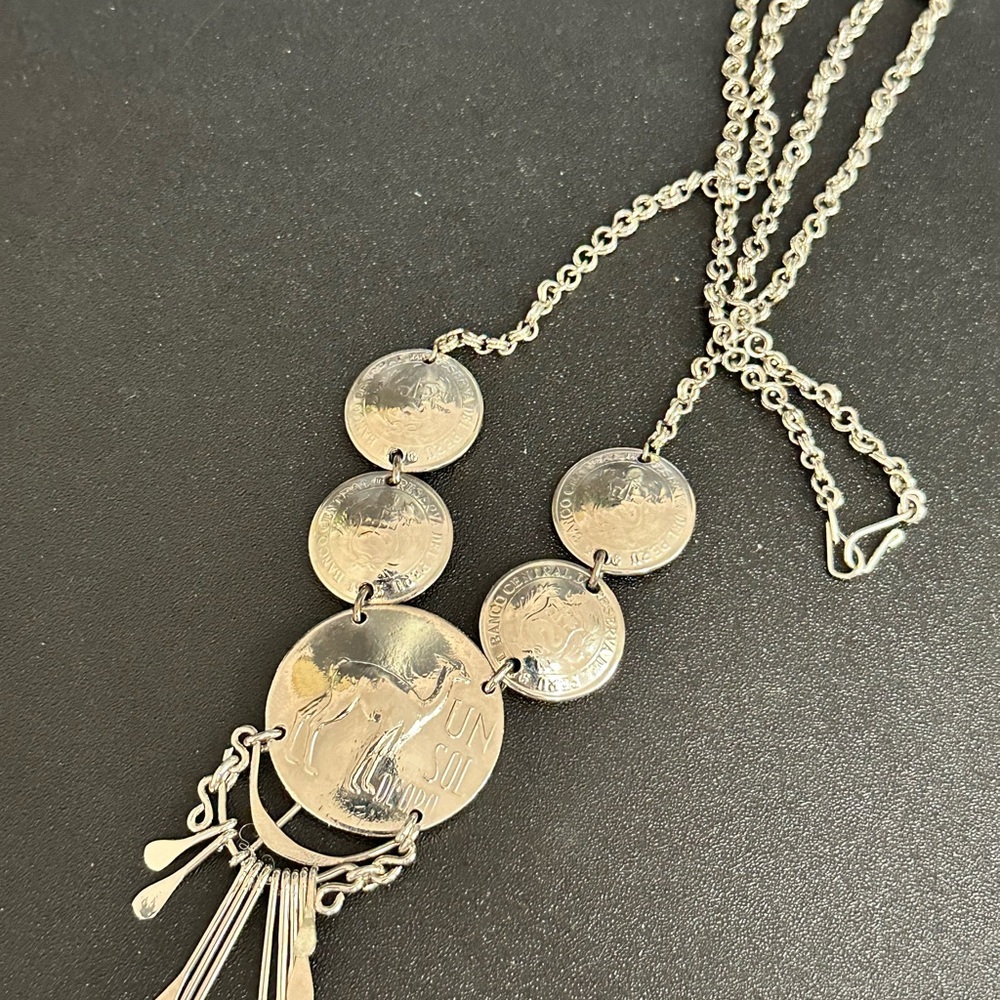 Silver Coin Pendant Necklace